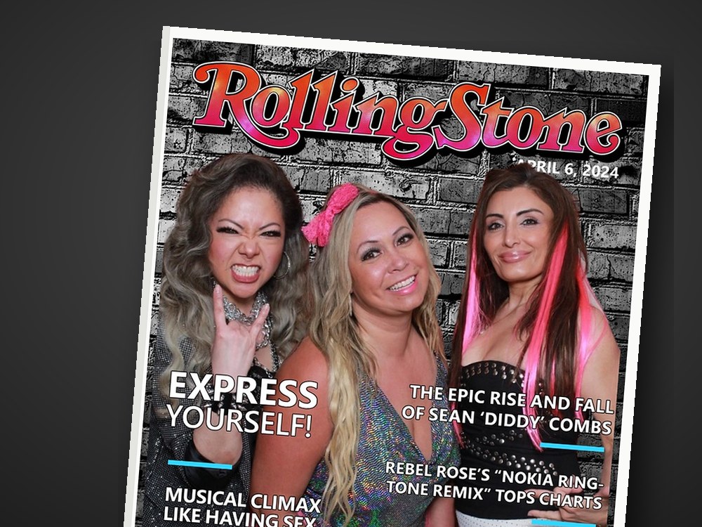 Magazine cover photo of a couple