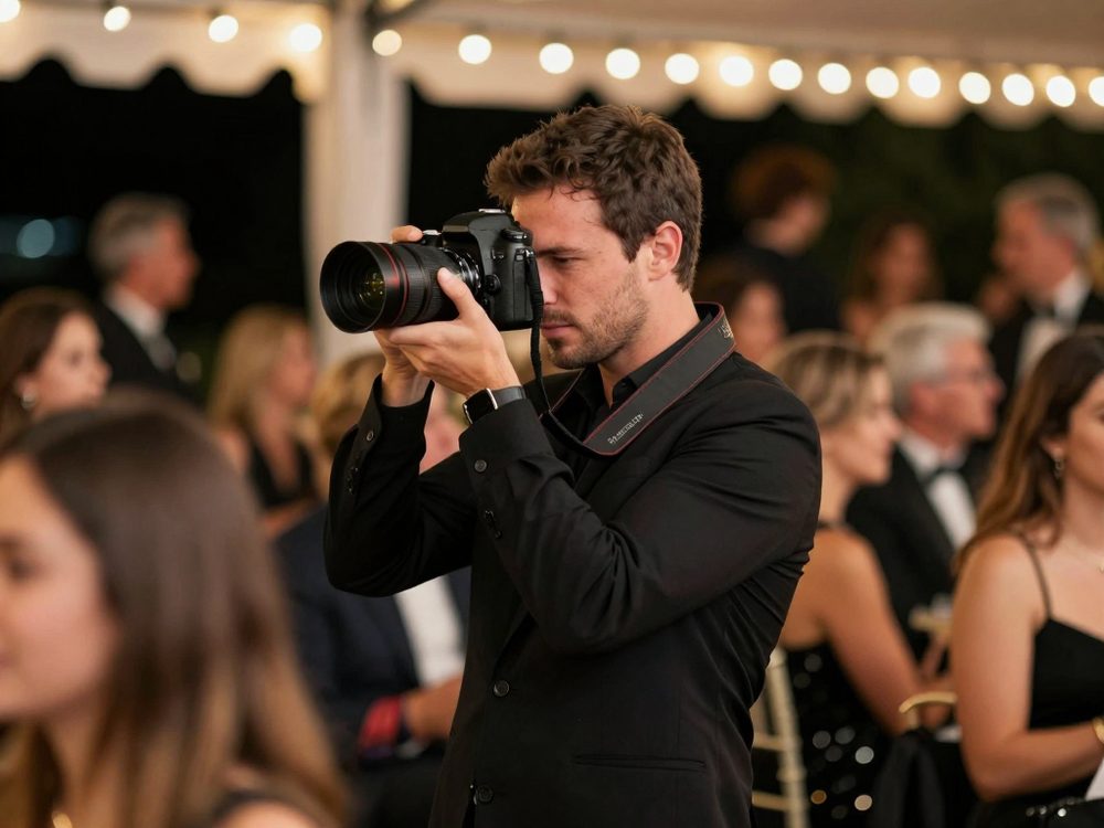 Event photographer shooting a gala