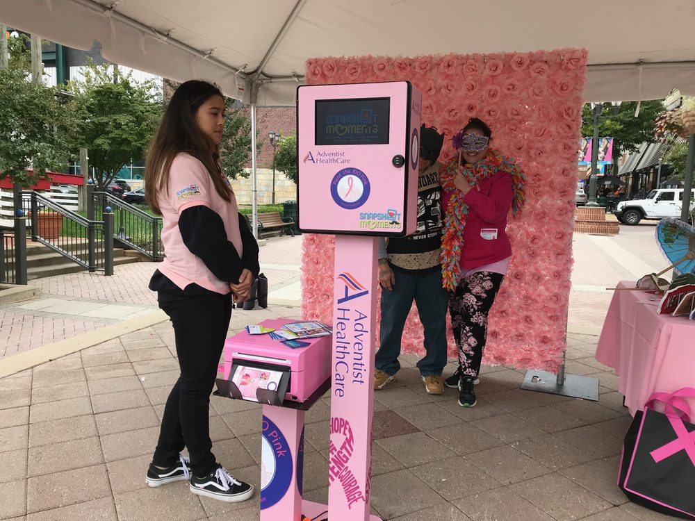 Brand activation photo booth at an outdoor event