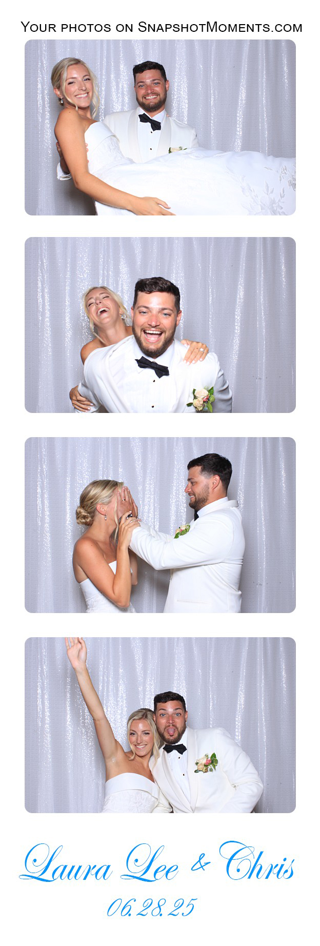 Four wedding photos of Laura Lee and Chris