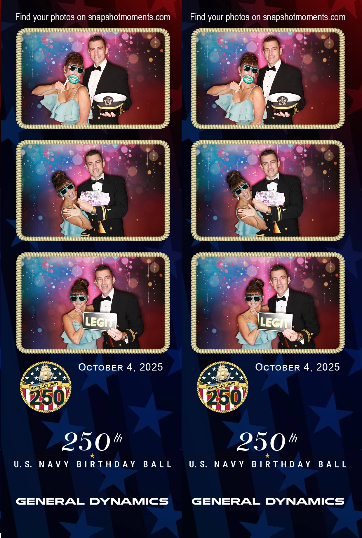 US Navy Birthday Ball photo strip
