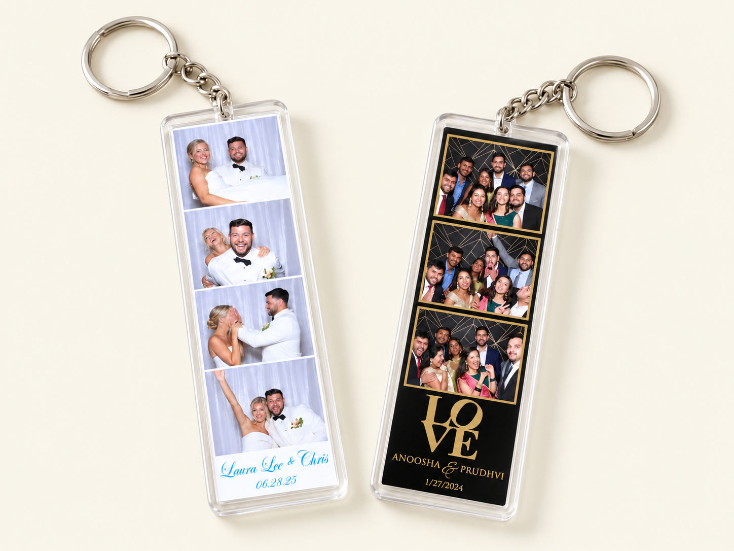 Acrylic photo strip keychains