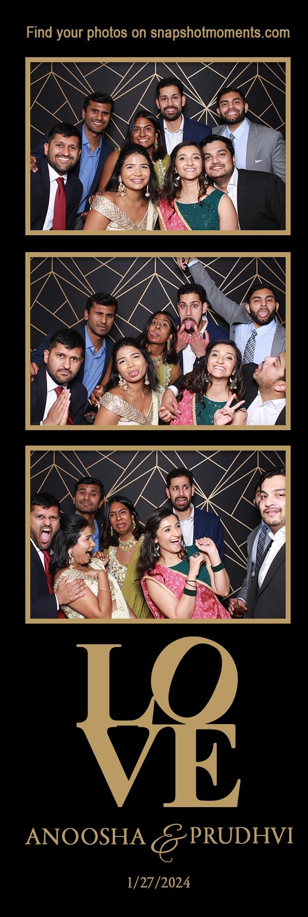 Three-photo wedding strip